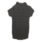 TED BAKER Womens Grey Cable Knit Chunky Jumper Round Neck M Cotton Blend
