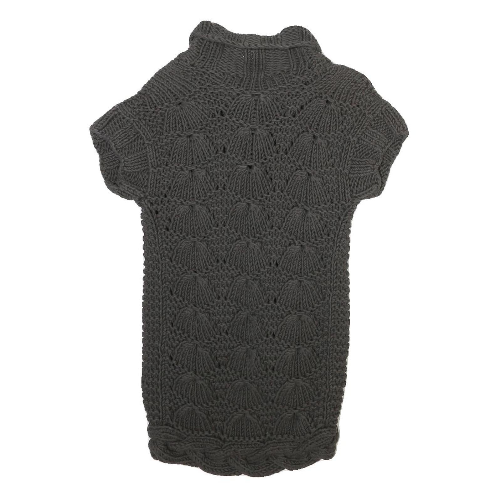 TED BAKER Womens Grey Cable Knit Chunky Jumper Round Neck M Cotton Blend