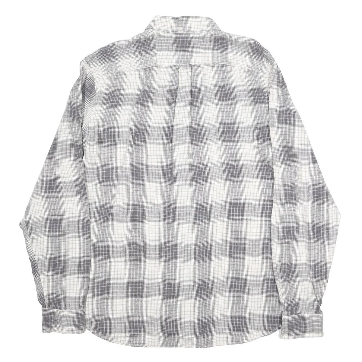 TIMBERLAND Mens White & Grey Check Linen Shirt XL Classic Casual Button Down