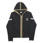 REEBOK Womens Black & Beige Zip Up Hoodie M Casual Slim Fit Cotton Blend