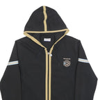 REEBOK Womens Black & Beige Zip Up Hoodie M Casual Slim Fit Cotton Blend