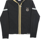 REEBOK Womens Black & Beige Zip Up Hoodie M Casual Slim Fit Cotton Blend