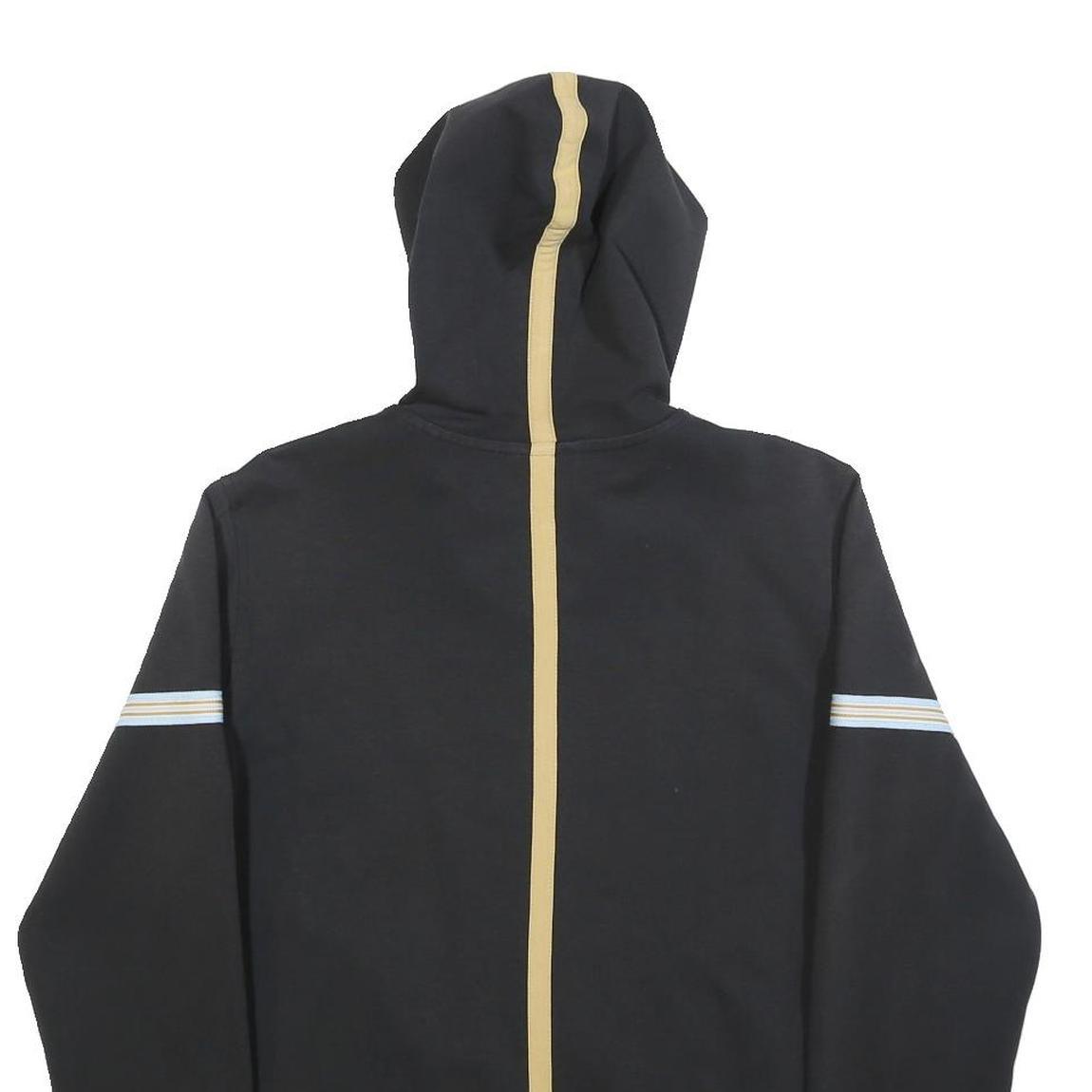 REEBOK Womens Black & Beige Zip Up Hoodie M Casual Slim Fit Cotton Blend