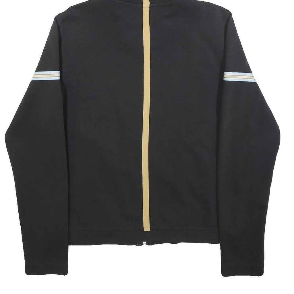 REEBOK Womens Black & Beige Zip Up Hoodie M Casual Slim Fit Cotton Blend