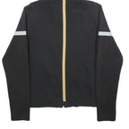 REEBOK Womens Black & Beige Zip Up Hoodie M Casual Slim Fit Cotton Blend