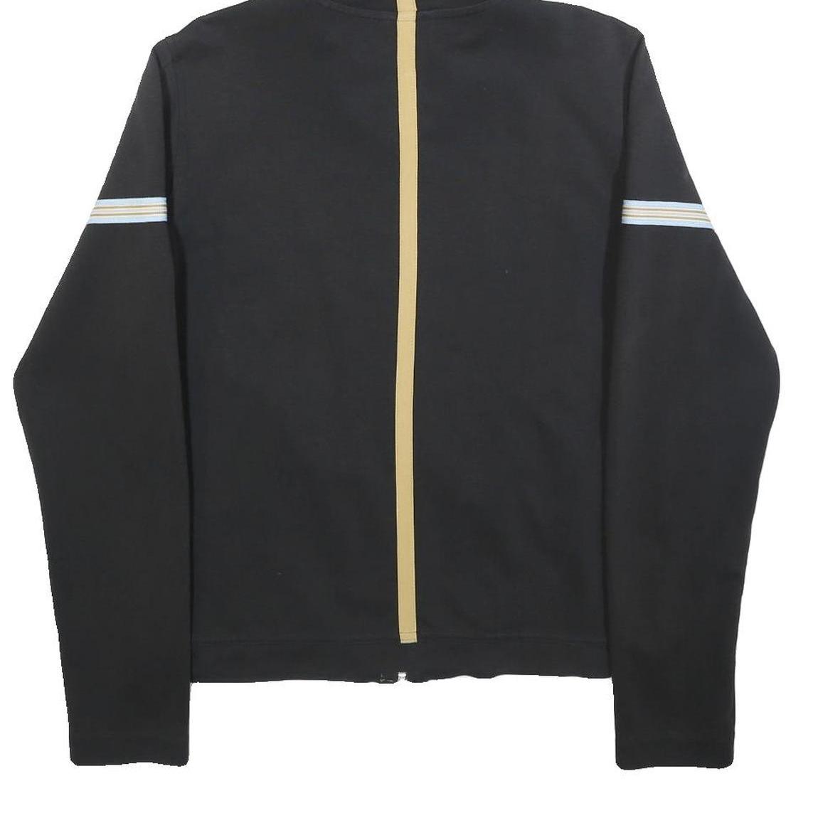 REEBOK Womens Black & Beige Zip Up Hoodie M Casual Slim Fit Cotton Blend