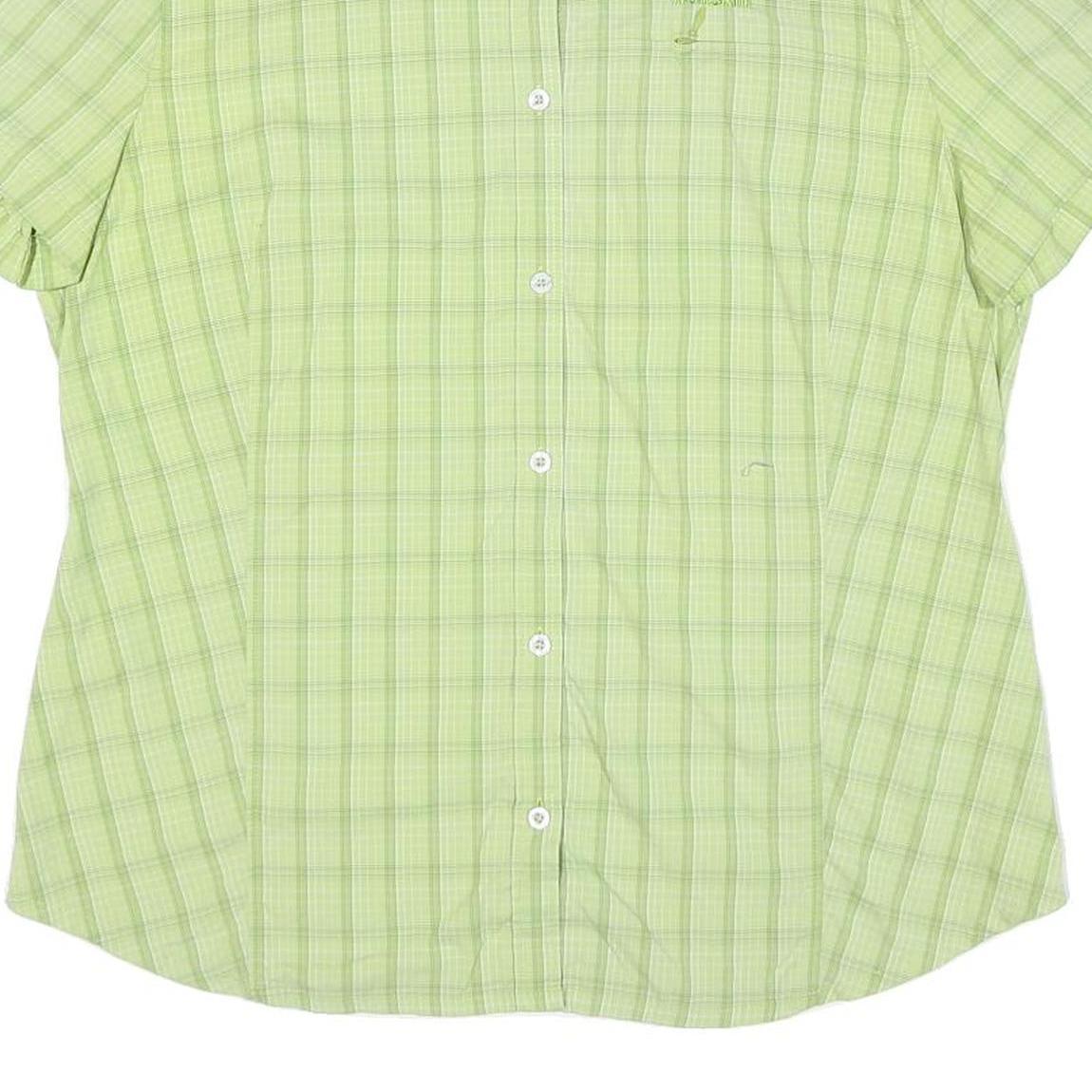 JACK WOLFSKIN Womens Green Check Shirt XL Lightweight Outdoor Casual Summer