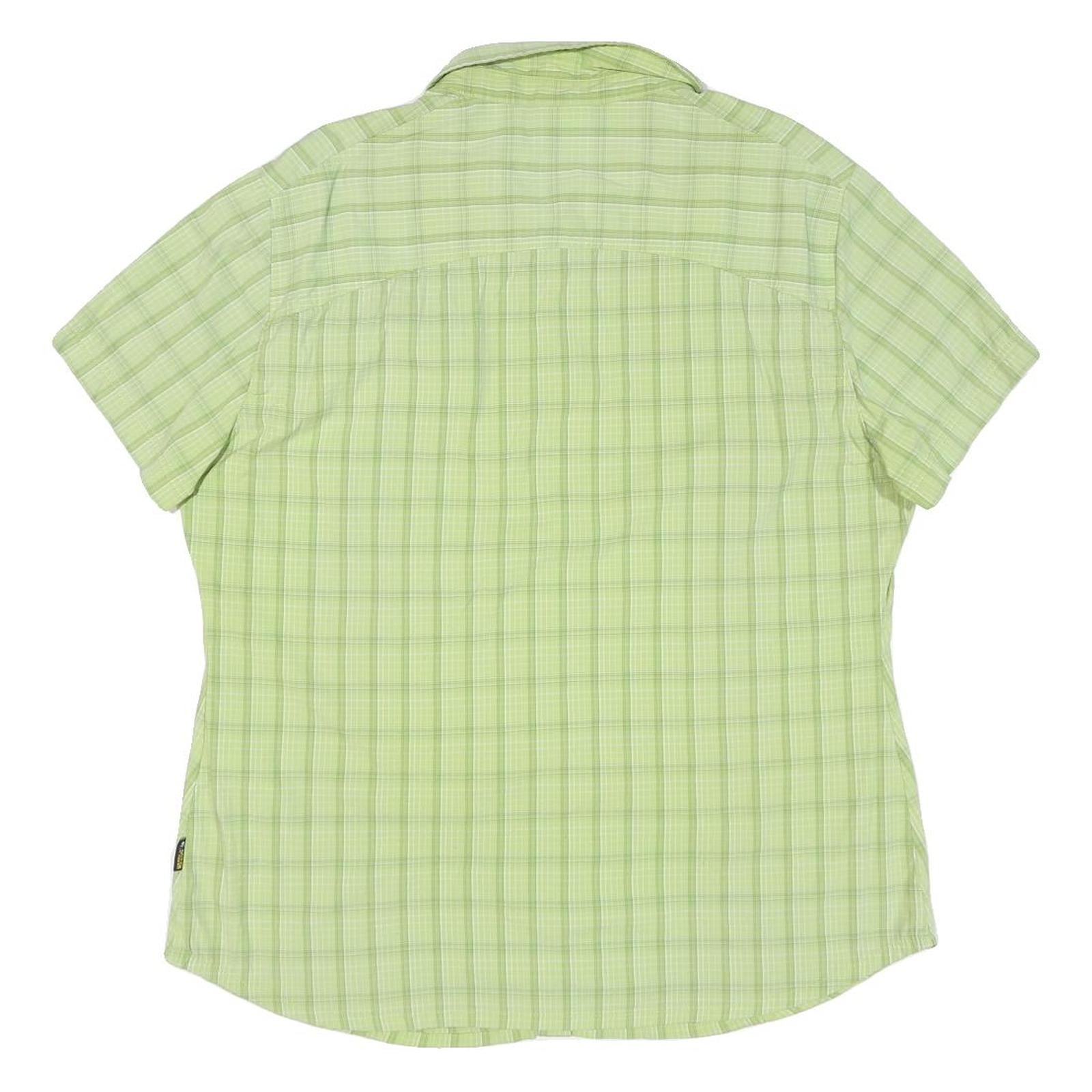 JACK WOLFSKIN Womens Green Check Shirt XL Lightweight Outdoor Casual Summer
