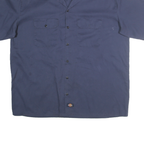 DICKIES Mens Blue Work Shirt Cotton Blend XL Button Front Pockets