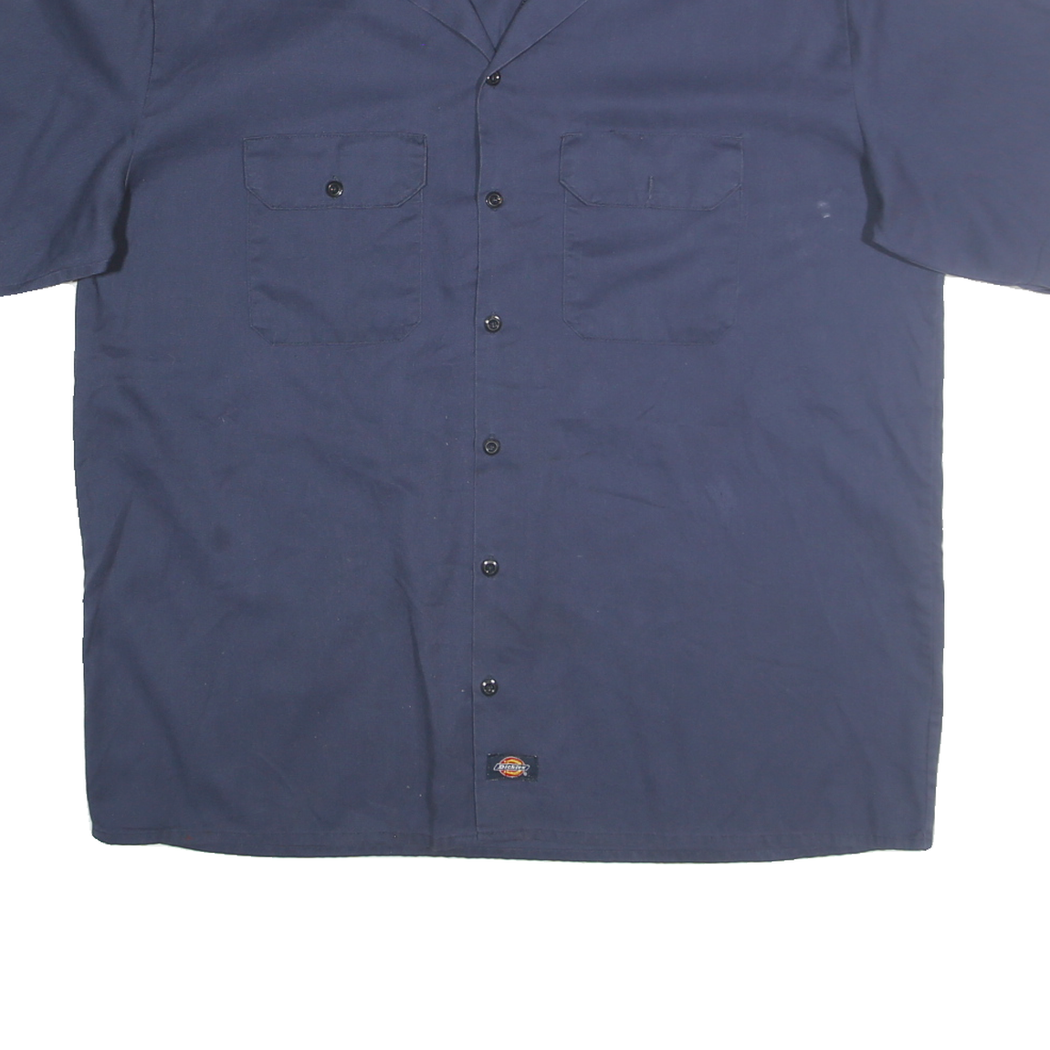 DICKIES Mens Blue Work Shirt Cotton Blend XL Button Front Pockets
