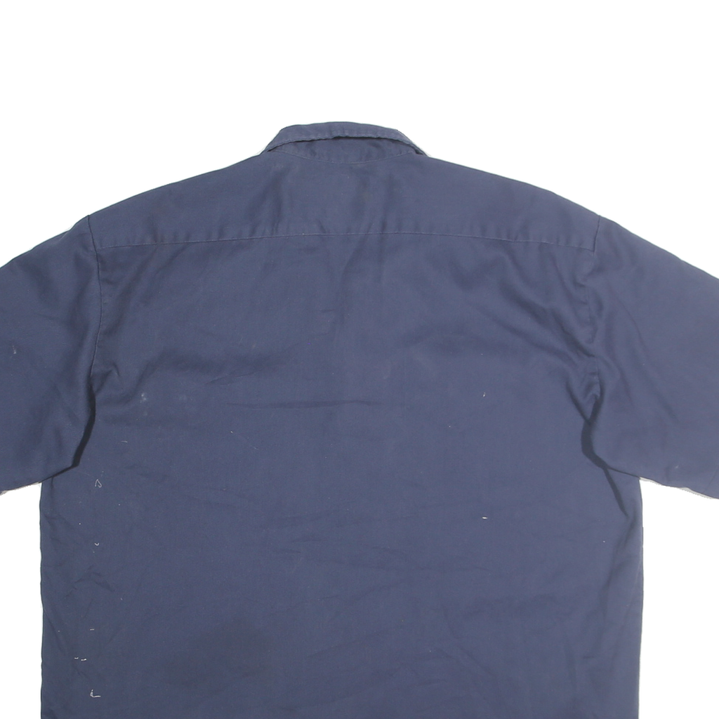 DICKIES Mens Blue Work Shirt Cotton Blend XL Button Front Pockets
