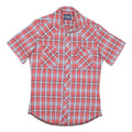 WRANGLER Mens Red Blue Check Shirt S Cotton Blend Western Style Casual