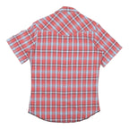 WRANGLER Mens Red Blue Check Shirt S Cotton Blend Western Style Casual
