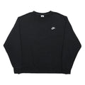 NIKE Mens Black Sweatshirt Crew Neck 2XL Cotton Blend Classic Sportswear