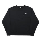 NIKE Mens Black Sweatshirt Crew Neck 2XL Cotton Blend Classic Sportswear