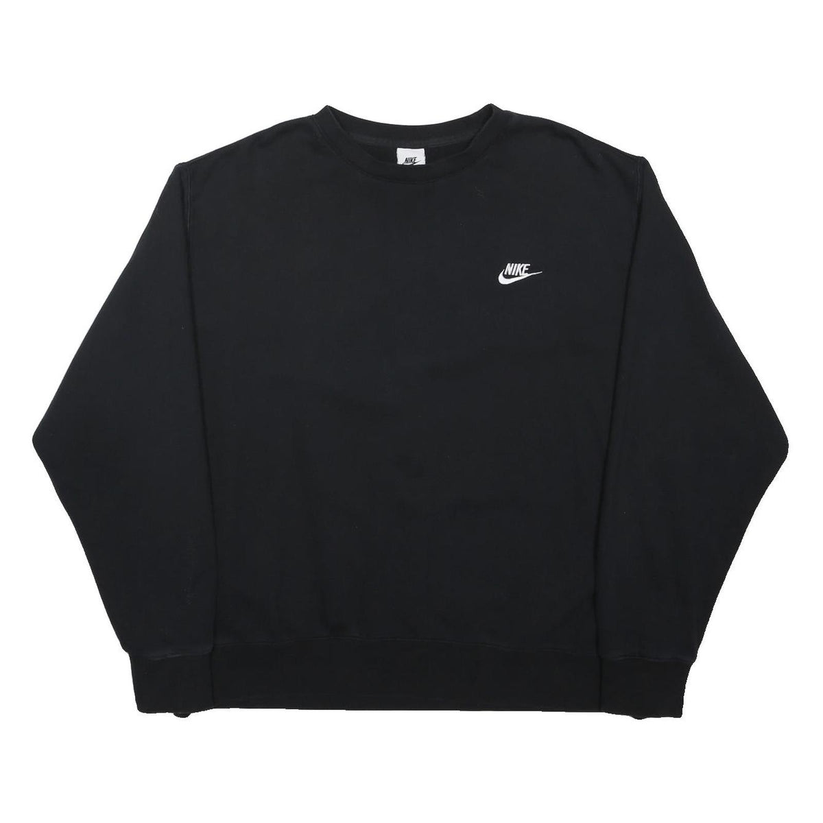 NIKE Mens Black Sweatshirt Crew Neck 2XL Cotton Blend Classic Sportswear