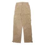 AMERICAN EAGLE Womens Beige Cotton Blend Regular Cargo Trousers W26 L30 Casual