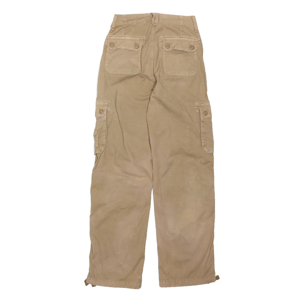 AMERICAN EAGLE Womens Beige Cotton Blend Regular Cargo Trousers W26 L30 Casual