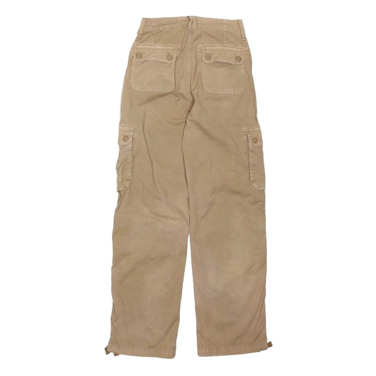AMERICAN EAGLE Womens Beige Cotton Blend Regular Cargo Trousers W26 L30 Casual