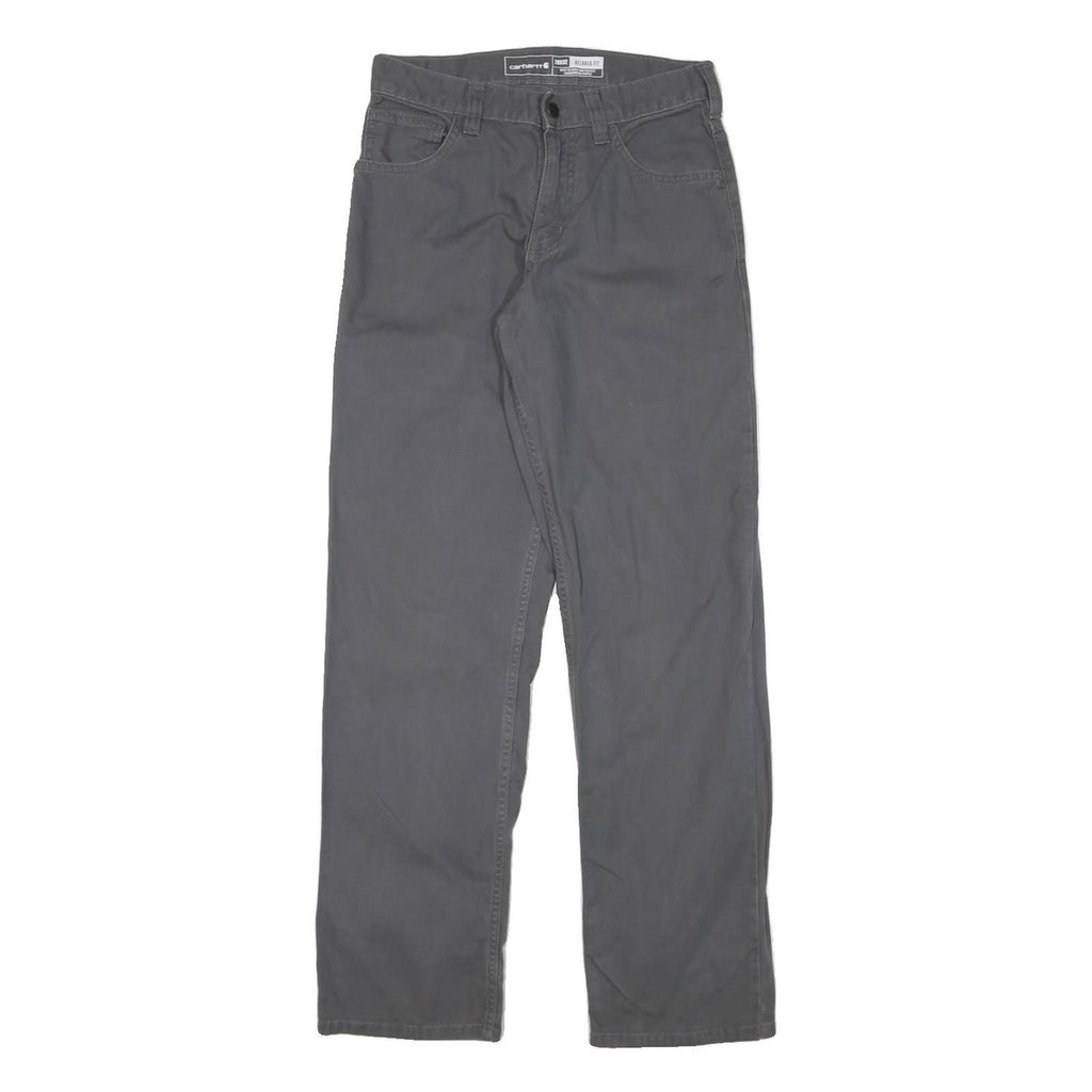 CARHARTT Mens Cotton Blend Grey Relaxed Straight Trousers W28 L32 Workwear