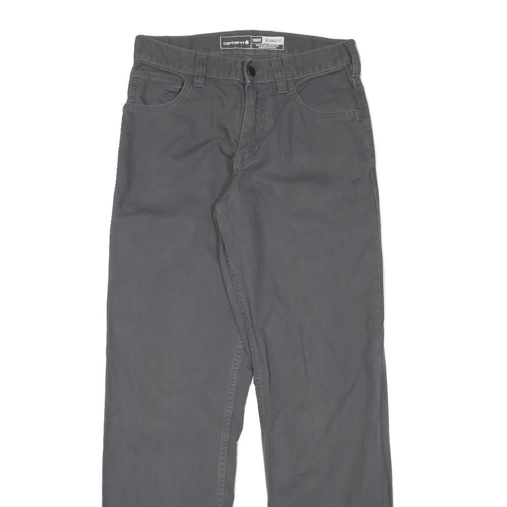 CARHARTT Mens Cotton Blend Grey Relaxed Straight Trousers W28 L32 Workwear