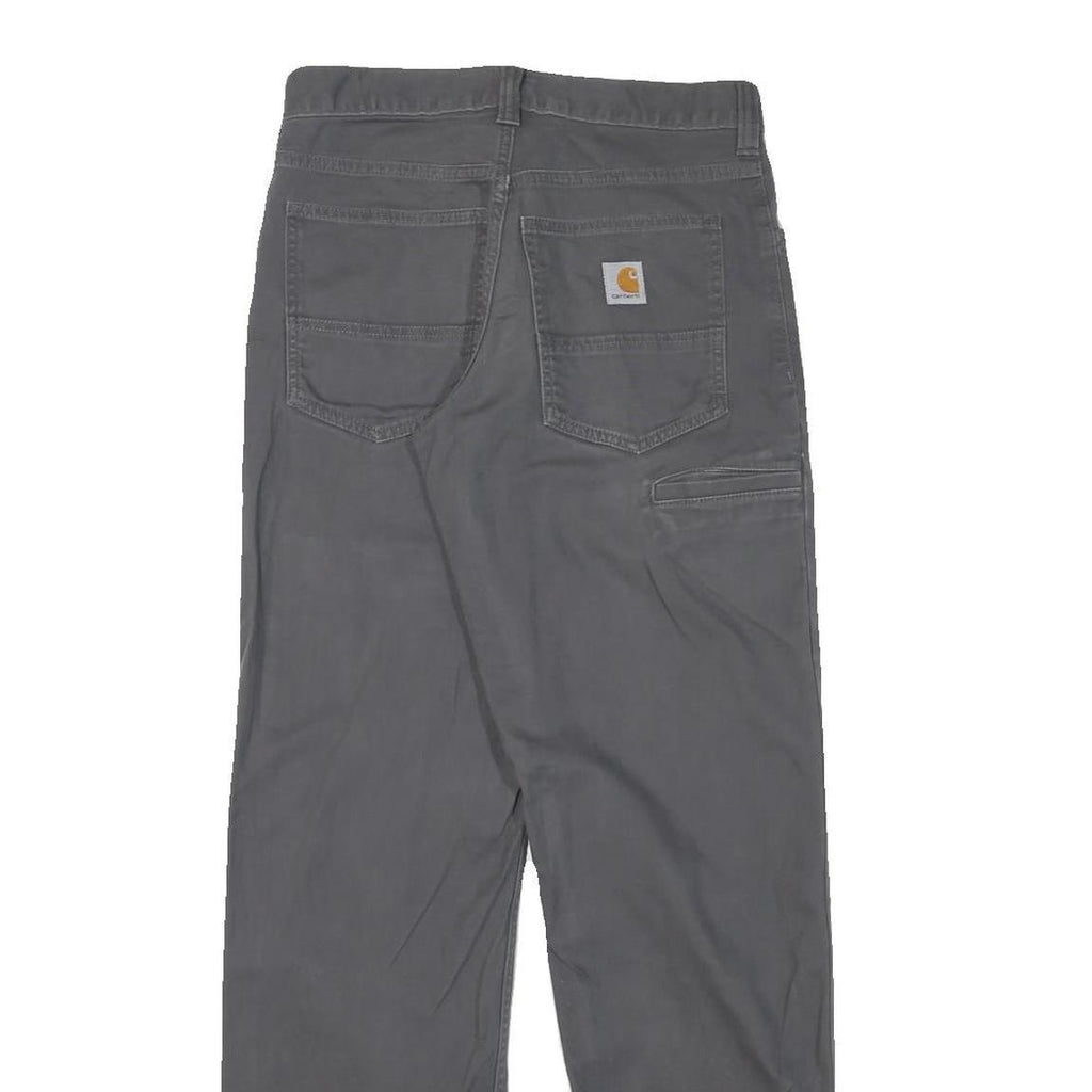 CARHARTT Mens Cotton Blend Grey Relaxed Straight Trousers W28 L32 Workwear