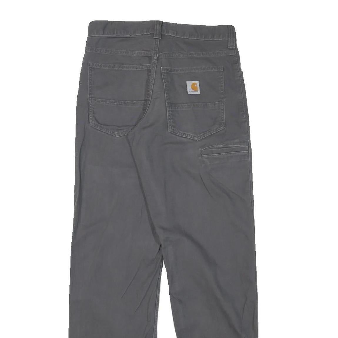 CARHARTT Mens Cotton Blend Grey Relaxed Straight Trousers W28 L32 Workwear