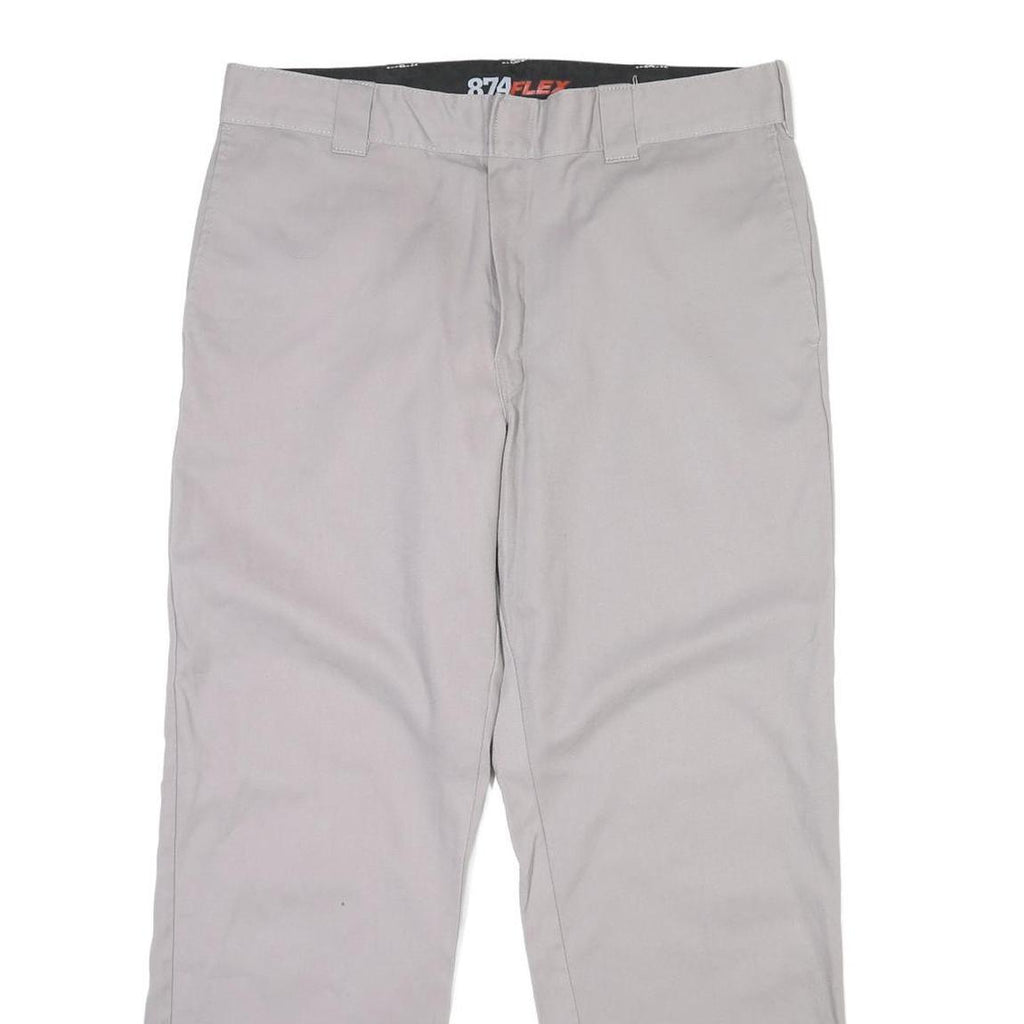 DICKIES Mens Cotton Blend Beige Regular Fit Straight Leg Trousers W36 L30