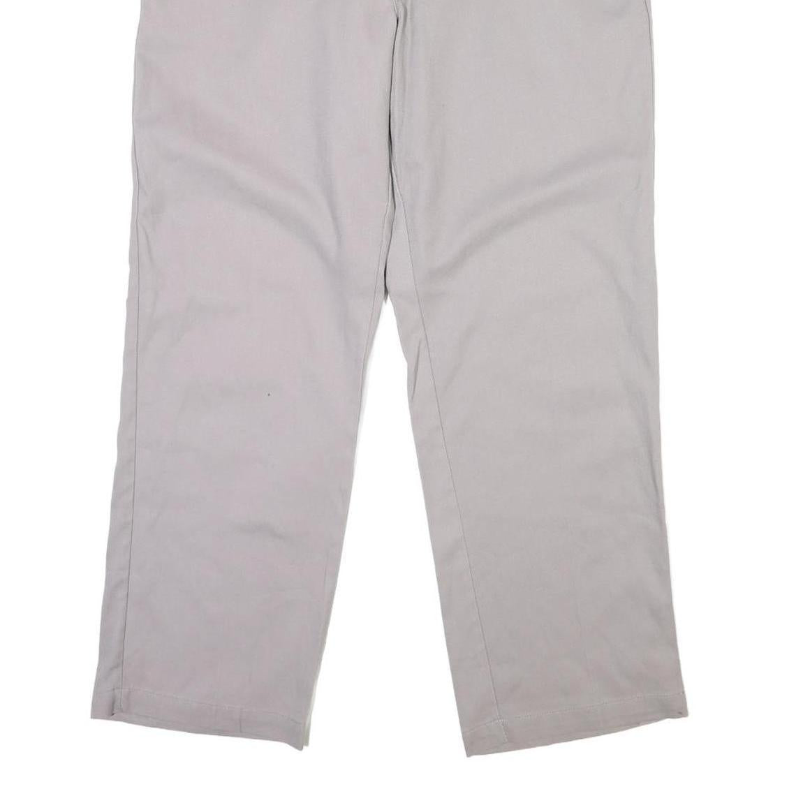 DICKIES Mens Cotton Blend Beige Regular Fit Straight Leg Trousers W36 L30