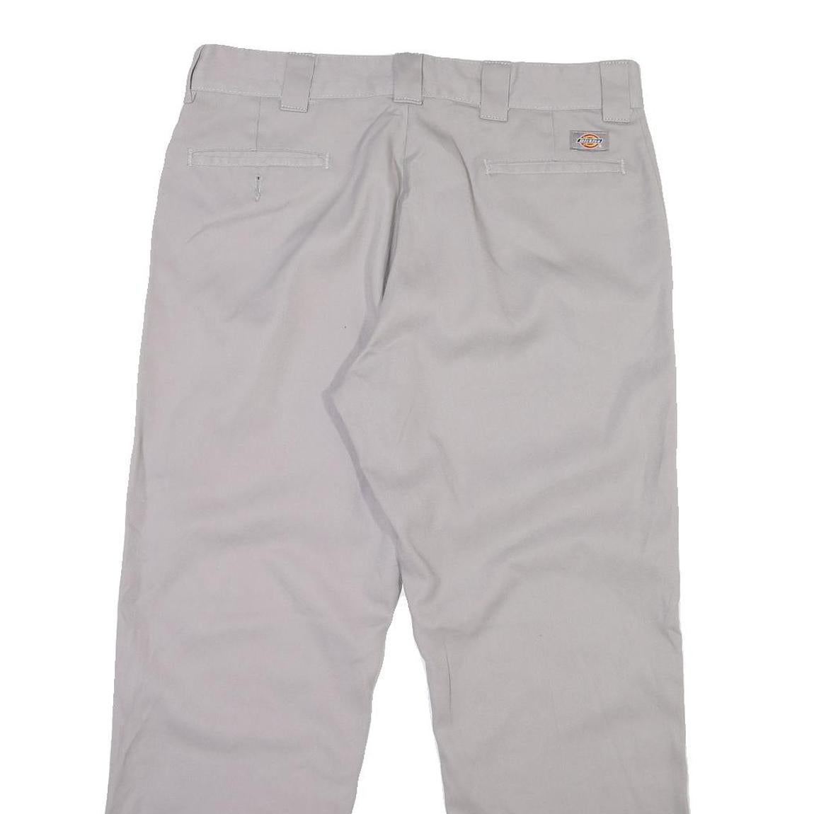 DICKIES Mens Cotton Blend Beige Regular Fit Straight Leg Trousers W36 L30