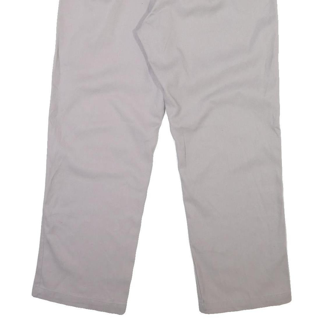 DICKIES Mens Cotton Blend Beige Regular Fit Straight Leg Trousers W36 L30