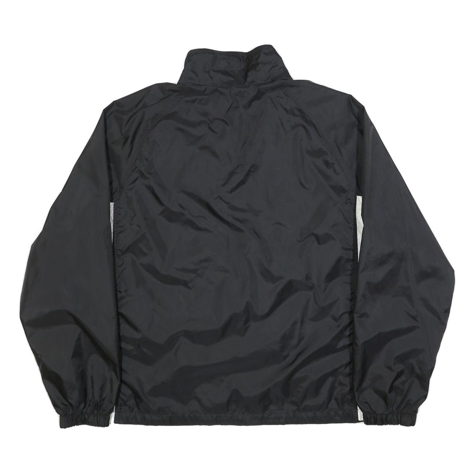 NIKE Mens Black & White Zip Jacket XL Nylon Sportswear Athletic Windbreaker