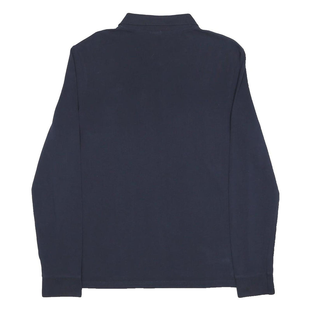 NORTH SAILS Mens Navy Blue Long Sleeve Cotton Polo Shirt L Regular Fit