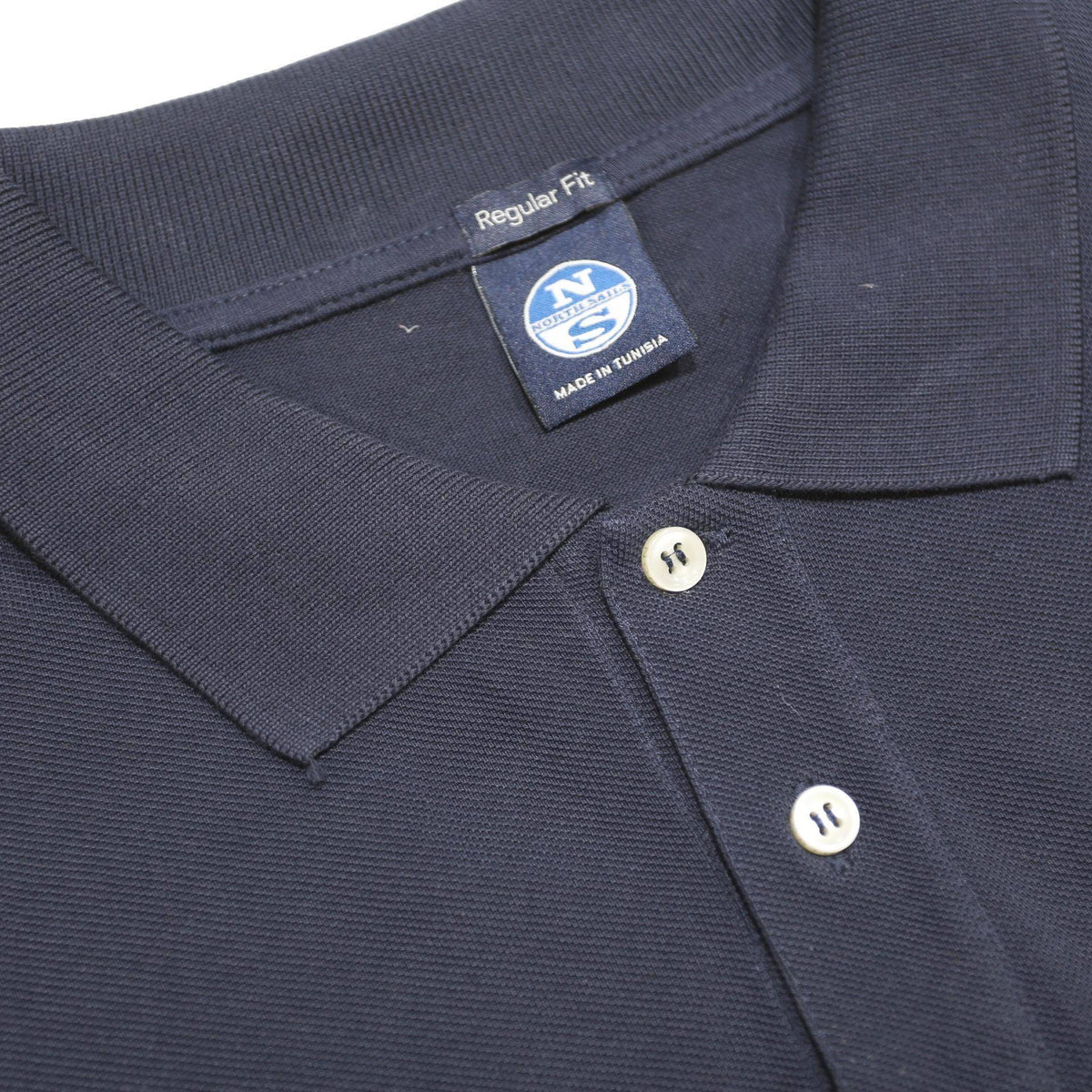 NORTH SAILS Mens Navy Blue Long Sleeve Cotton Polo Shirt L Regular Fit
