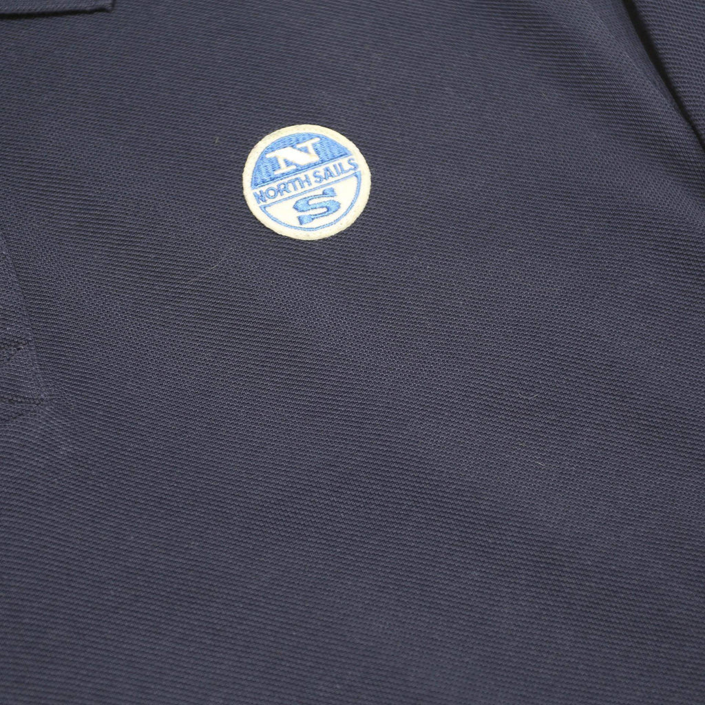 NORTH SAILS Mens Navy Blue Long Sleeve Cotton Polo Shirt L Regular Fit