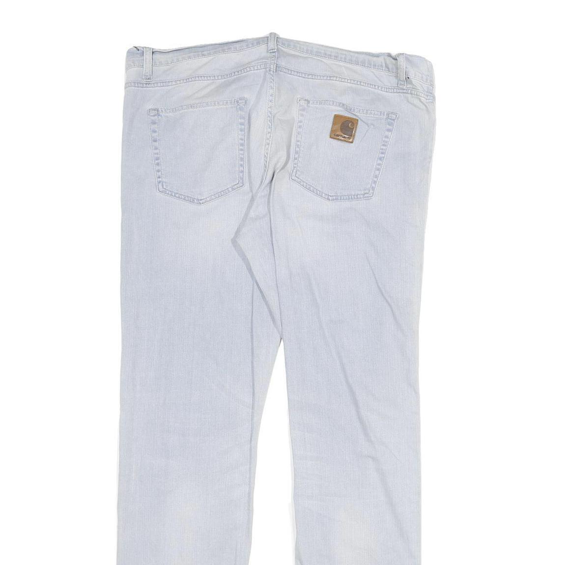 CARHARTT Mens Regular Fit Blue Denim Jeans W40 L34 Cotton Blend Zip Pockets