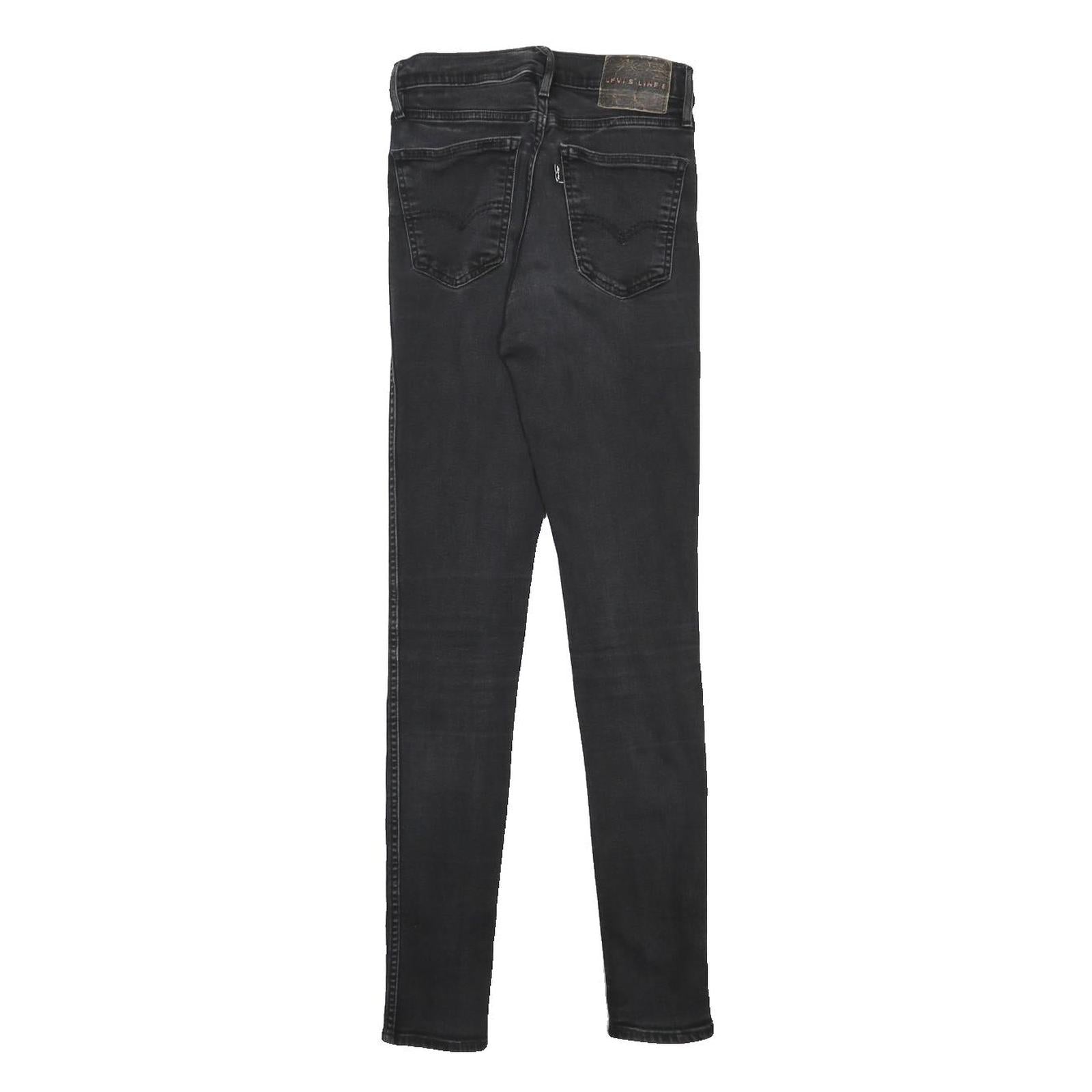 LEVI'S Line 8 Womens Jeans Black Slim Skinny Denim Medium W25 L32 Stylish Zip