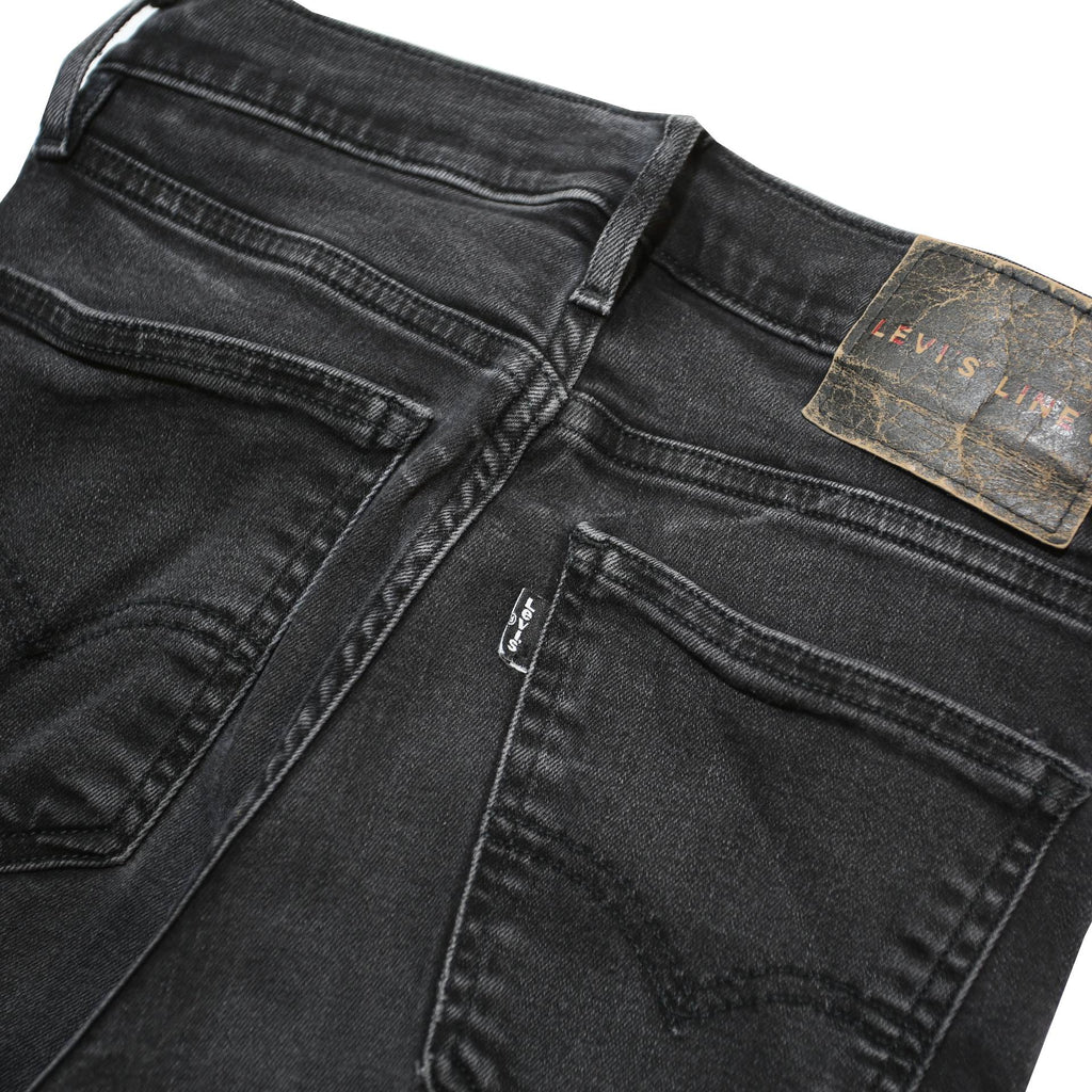 LEVI'S Line 8 Womens Jeans Black Slim Skinny Denim Medium W25 L32 Stylish Zip