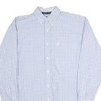 WRANGLER Mens Blue & White Check Shirt M Cotton Blend Long Sleeve Button Collar