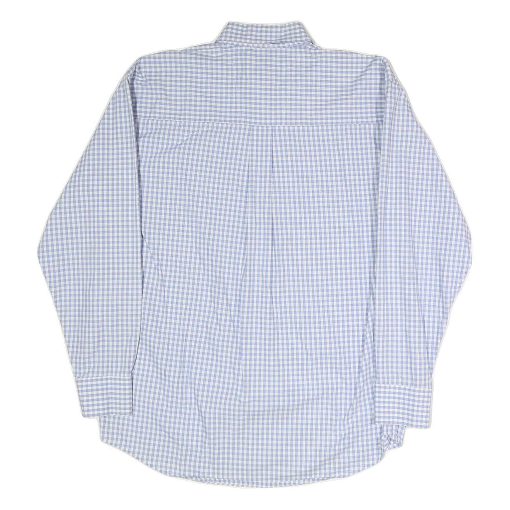 WRANGLER Mens Blue & White Check Shirt M Cotton Blend Long Sleeve Button Collar