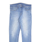 Light Blue Womens Slim Jeans Denim Stone Wash W34 L30 Zip Closure