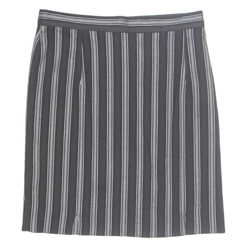 SAMIRA Womens Pencil Skirt Black Knee Length 90s Striped M