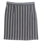 SAMIRA Womens Pencil Skirt Black Knee Length 90s Striped M