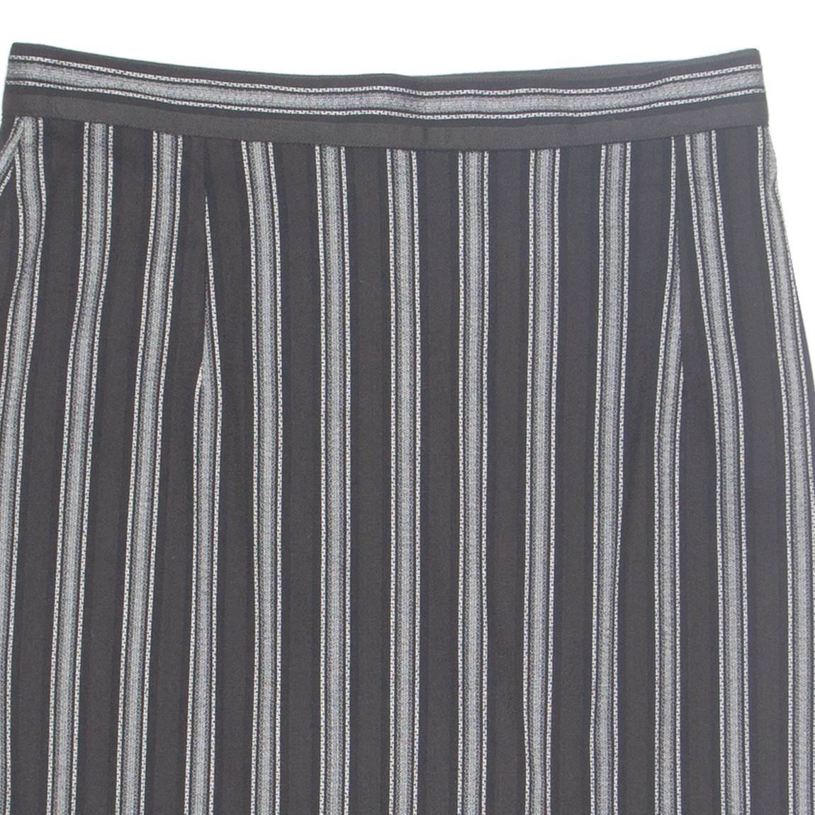 SAMIRA Womens Pencil Skirt Black Knee Length 90s Striped M