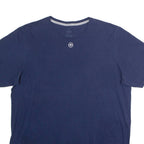 RUSSELL ATHLETIC Embroidered Maple Leaf Mens T-Shirt Blue Crew Neck L
