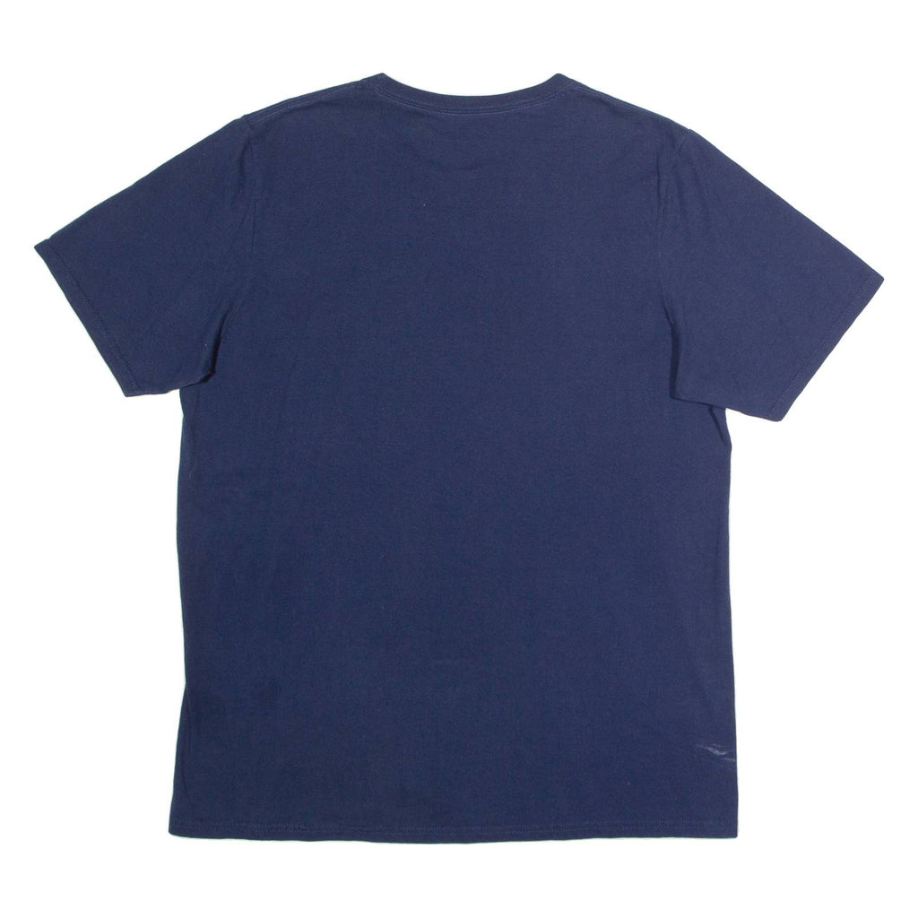 RUSSELL ATHLETIC Embroidered Maple Leaf Mens T-Shirt Blue Crew Neck L