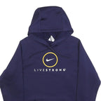 NIKE Mens Navy Blue Livestrong Pullover Hoodie XS Sports Casual Activewear
