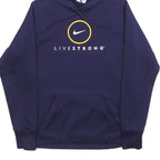 NIKE Mens Navy Blue Livestrong Pullover Hoodie XS Sports Casual Activewear
