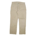 CARHARTT Mens Cotton Blend Beige Relaxed Straight Trousers W36 L32 Workwear Zip