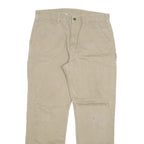 CARHARTT Mens Cotton Blend Beige Relaxed Straight Trousers W36 L32 Workwear Zip